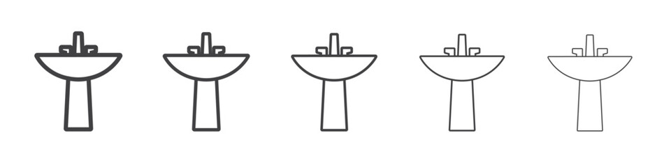 Bathroom sink icon Line graphics illustration symbol