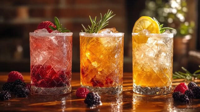 Summer trio mocktail set: mango-lime, berry fizz, lemon rosemary top