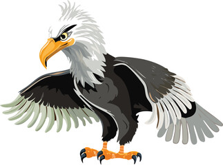 Fototapeta premium Captivating meeting of viewer and eagle sparks reverence for wild frontiers where nature reigns unchallenged and eternal