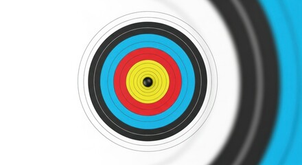 Concentric Target Design With Blue Black Yellow And Red Colors Against White Background