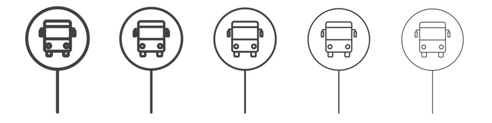 Bus sign icon Line graphics illustration symbol