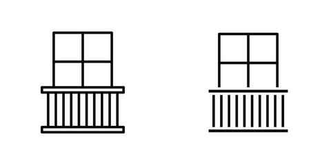 Balcony icon design collection. Vector sign and symbol for UI designs