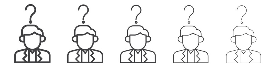 Business Decision Confusion Icon Line graphics illustration symbol