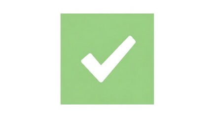 Green Square With White Checkmark Symbol Isolated On White Background