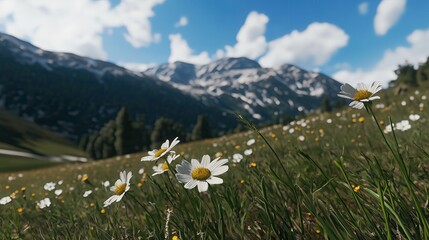 A meadow where the flowers hum with energy highly detailed with sharp focus - generated AI