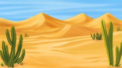 A desert where sand dunes shift into different shapes highly detailed with sharp focus - generated AI