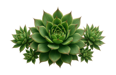 Sempervivum tectorum, or hen and chicks, with tight rosettes and pointed leaves
