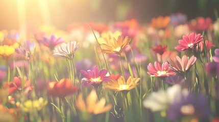 A field of flowers that light up when touched highly detailed with sharp focus - generated AI
