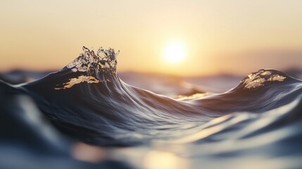 Abstract wave pattern forming a sun highly detailed with sharp focus - generated AI