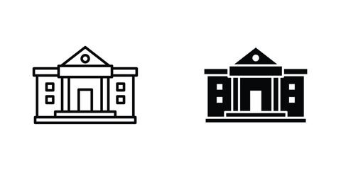 City hall icon design collection. Vector sign and symbol for UI designs