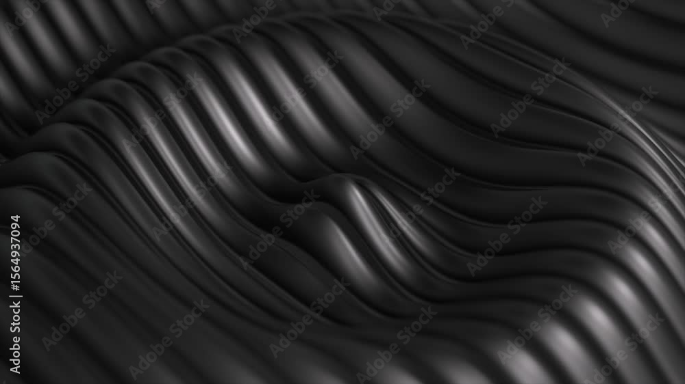 Poster smooth black stripes undulating gently, creating mesmerizing visual flow with elegant abstract movem