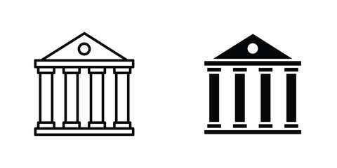 Courthouse icon design collection. Vector sign and symbol for UI designs