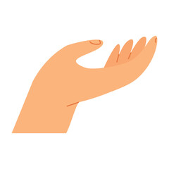 Open Hand Receiving Gesture Vector Illustration