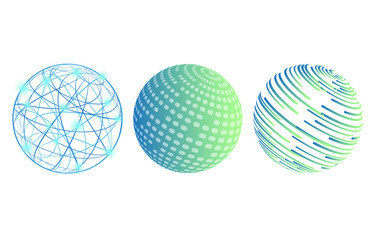 Set of globe design element with creative modern idea. Technology Point. Digital Globe And Cyber Connectivity.