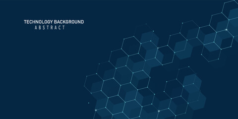 Abstract technology or medical background with hexagons shape pattern