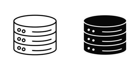 Cylinder database icon design collection. Vector sign and symbol for UI designs