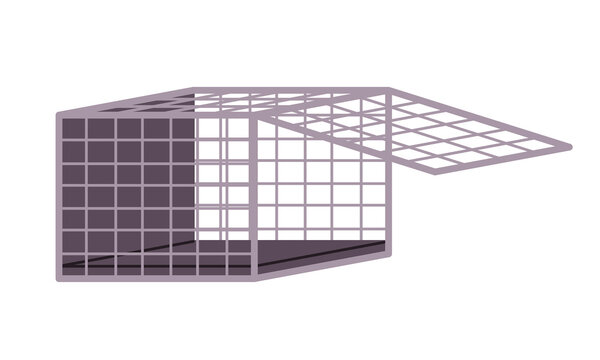 wire cage trap with an open door mechanism designed to capture animals alive without harming