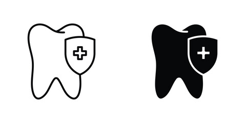 Dental insurance icon design collection. Vector sign and symbol for UI designs