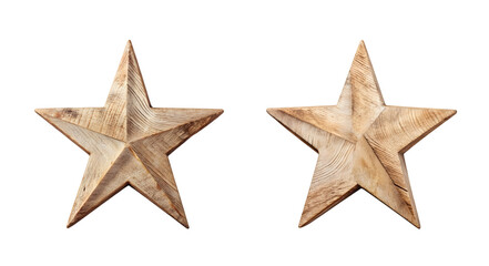 Obraz premium Wooden Star Ornament: A rustic wooden star-shaped ornament with natural texture, clean edges, high-resolution PNG