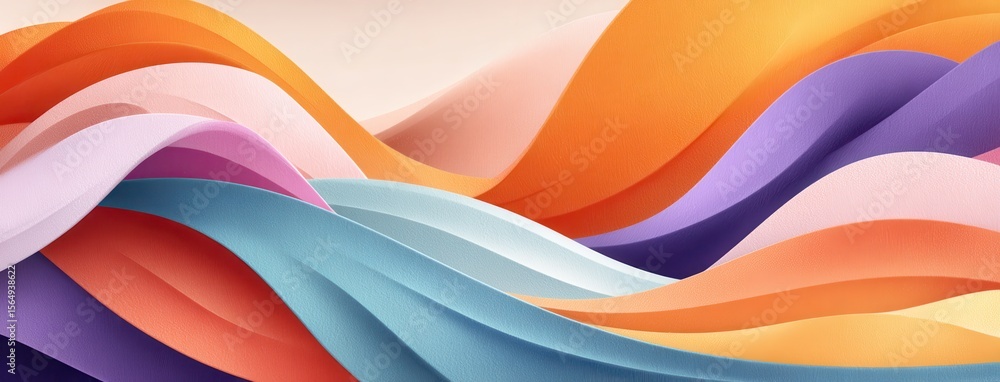 Poster flowing colorful abstract pattern with modern curved design layout