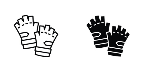 Fitness Gloves icon design collection. Vector sign and symbol for UI designs