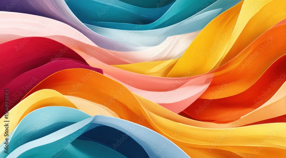 Aufkleber colorful abstract background with vibrant flowing wave-like patterns