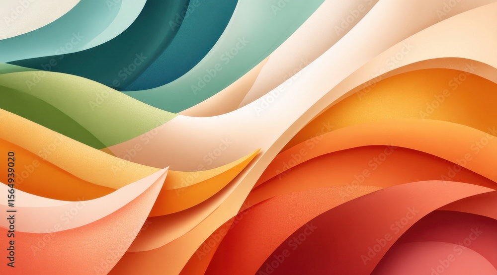 Aufkleber colorful abstract waves forming a smooth and dynamic visual composition