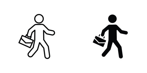 Going to work icon design collection. Vector sign and symbol for UI designs