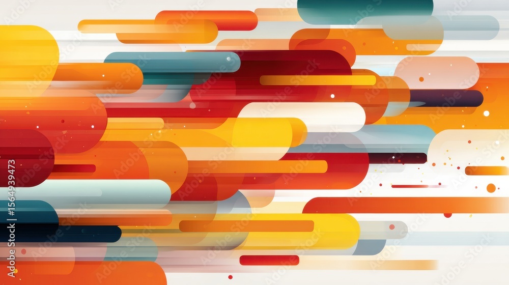 Poster abstract explosion of vivid colored shapes creating dynamic motion and energy