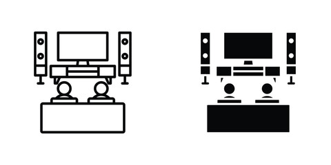 Home cinema icon design collection. Vector sign and symbol for UI designs