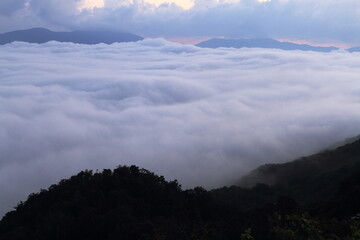 雲海に覆われた山並み