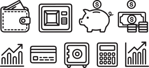 Finance and Investment Icons | Budget, Coin, and Bank Clipart

