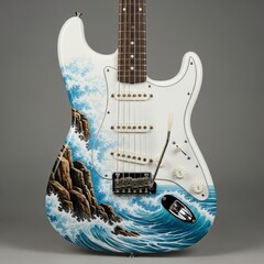 Rough Seas On The Rocks Guitar Design