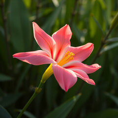 Fototapeta premium Künstlerische Makroaufnahme einer rosa Blüte mit Tropfen