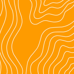 Abstract vector pattern with flowing white lines on an orange background resembling raw salmon texture.