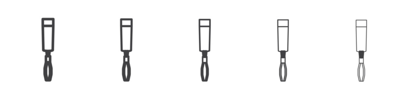 chisel icon Line graphics illustration symbol