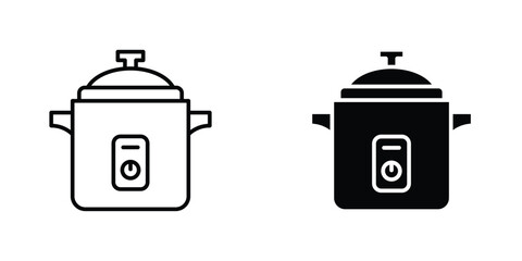 pressure cooker icon design collection. Vector sign and symbol for UI designs