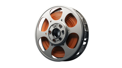 Reel of tape with transparent background, perfect for audio, movie, and retro related design projects.