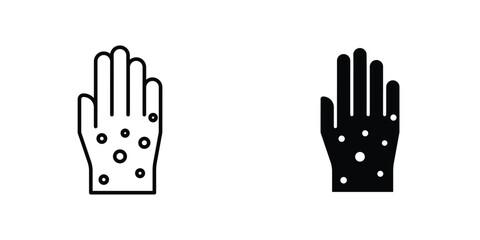 Rash hand icon design collection. Vector sign and symbol for UI designs