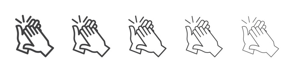 Clapping hand icon Line graphics illustration symbol