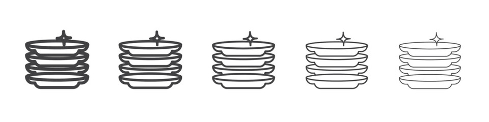 Clean stack plates icon Line graphics illustration symbol