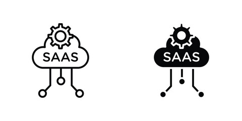 SaaS icon design collection. Vector sign and symbol for UI designs