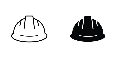 Safety helmet icon design collection. Vector sign and symbol for UI designs