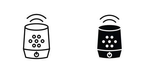 Smart speaker icon design collection. Vector sign and symbol for UI designs