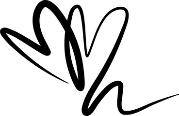 Heart continuous line drawing. Decorative design