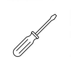 Fototapeta premium A simple line art of a screwdriver for construction, repair or DIY projects, ideal as an icon, symbol, or branding element.