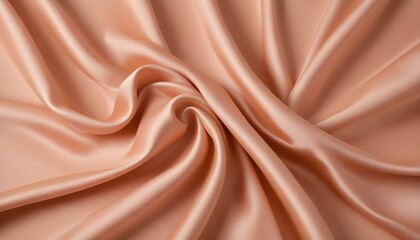 Fototapeta premium Elegant peach silk fabric creating a beautiful, flowing drape with a shiny texture.