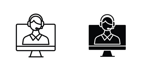 Tech support icon design collection. Vector sign and symbol for UI designs