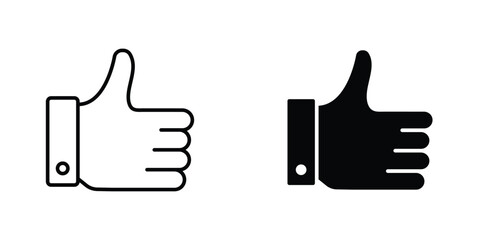 Thumb up icon design collection. Vector sign and symbol for UI designs