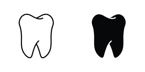 Tooth icon design collection. Vector sign and symbol for UI designs
